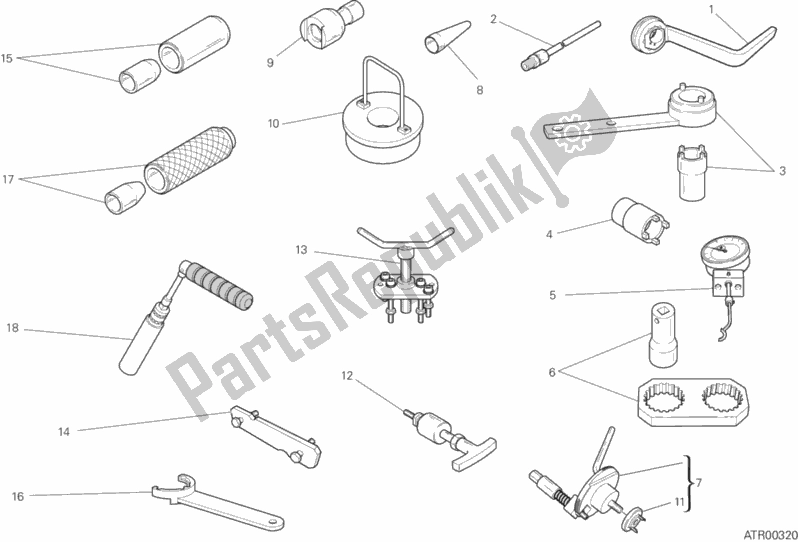 Alle onderdelen voor de 01a - Werkplaatsgereedschap van de Ducati Multistrada 1200 S Pikes Peak Brasil 2014 Alle onderdelen voor de 01a - Werkplaatsgereedschap van de Ducati Multistrada 1200 S Pikes Peak Brasil 2014